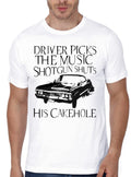 Driver Picks The Music White T-Shirt Hoodie, Sweatshirt | PureTeeCo.com