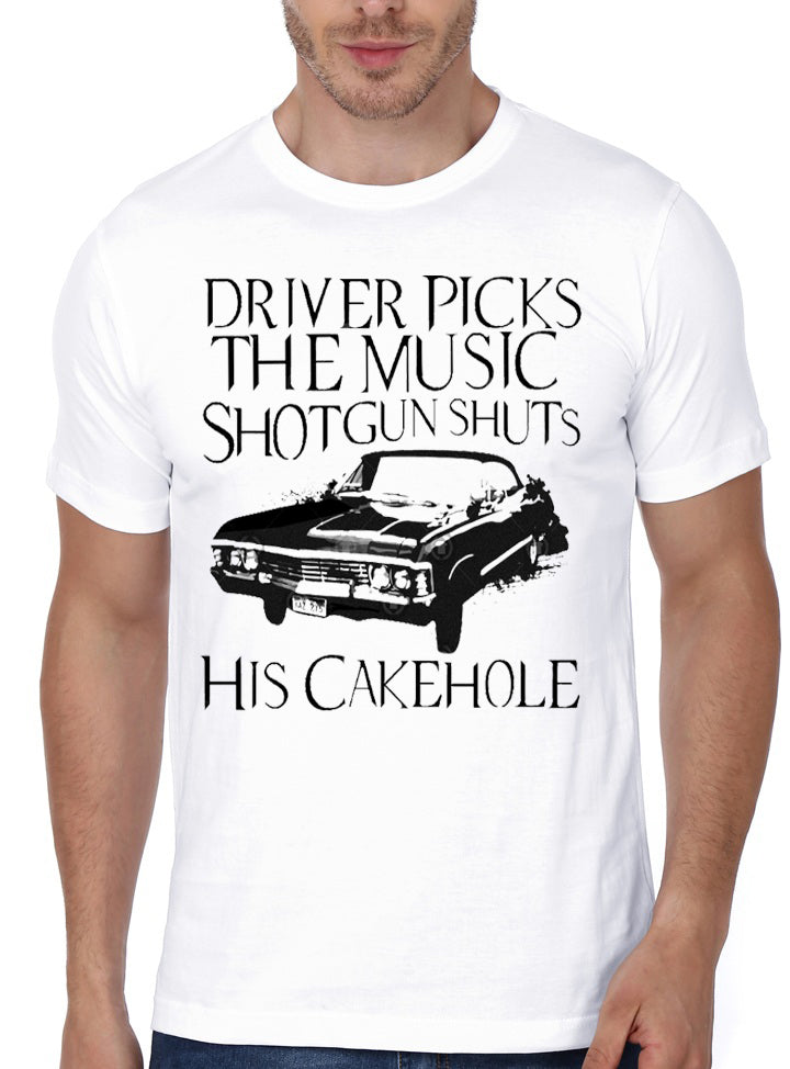 Driver Picks The Music White T-Shirt Hoodie, Sweatshirt | PureTeeCo.com