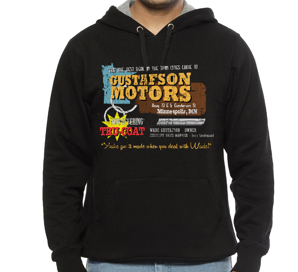 Gustafson Motors from Fargo Black Hoodie T-Shirts, Sweatshirt | PureTeeCo.com