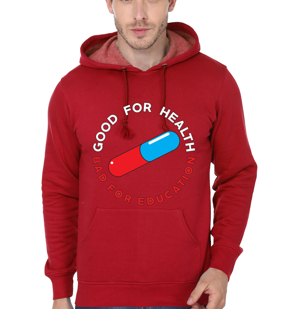 Good For Health, Bad For Education Red Hoodie T-Shirts, Sweatshirt | PureTeeCo.com