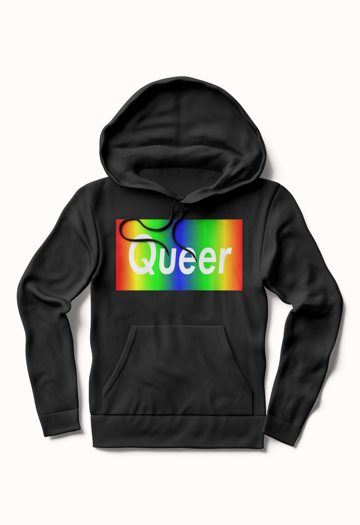 Queer Rainbow Black Hoodie T-Shirts, Sweatshirt | PureTeeCo.com
