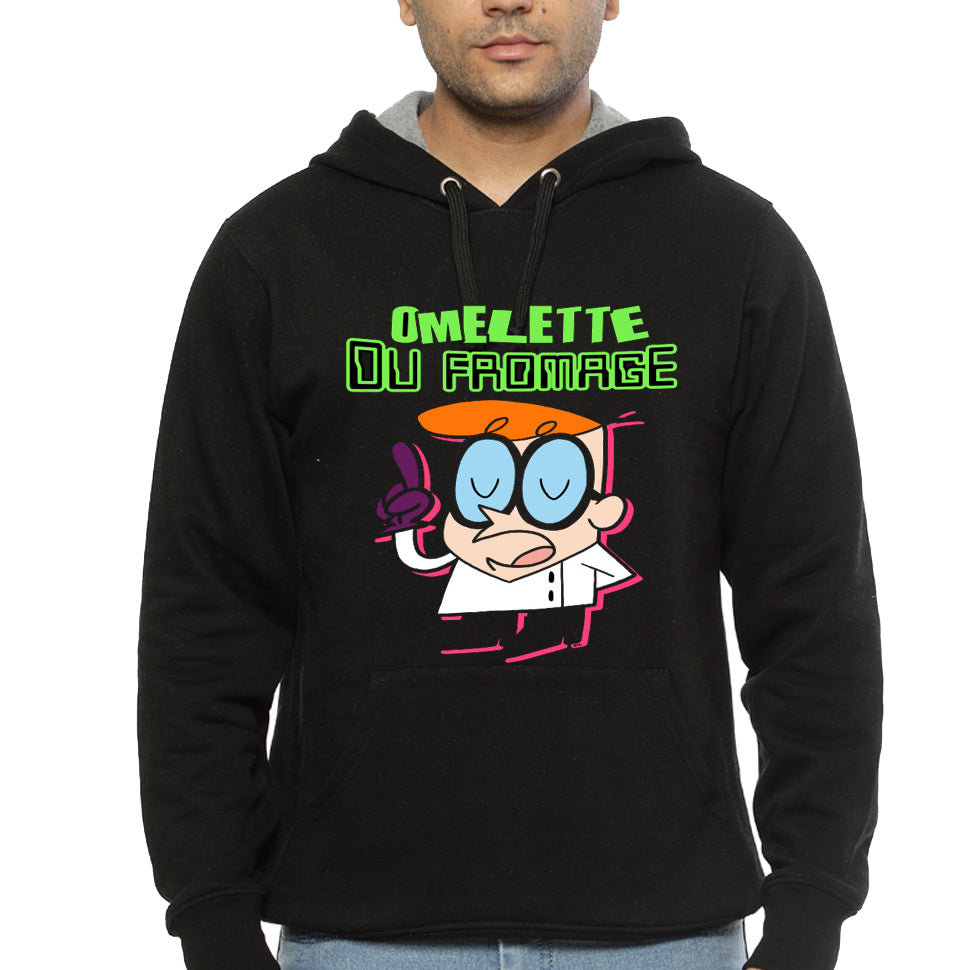 Dexterâ€™s Lab Omelette Black Hoodie T-Shirts, Sweatshirt | PureTeeCo.com