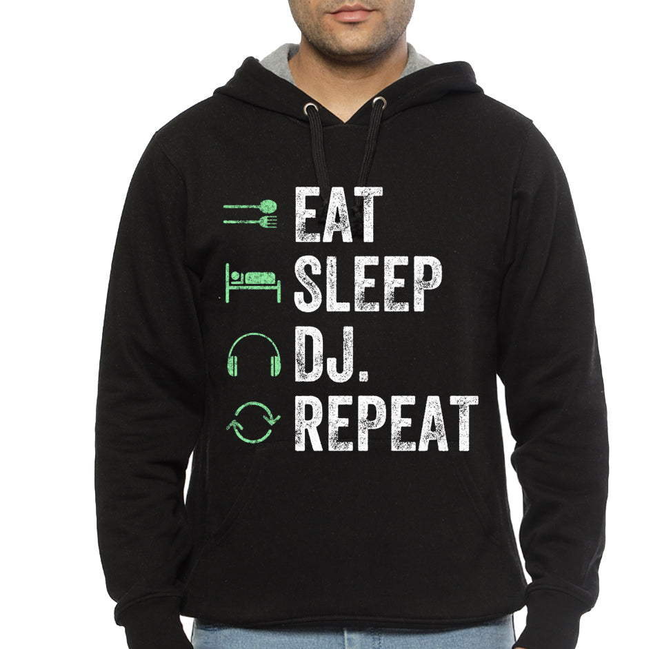 Eat sleep dj repeat Black Hoodie T-Shirts, Sweatshirt | PureTeeCo.com