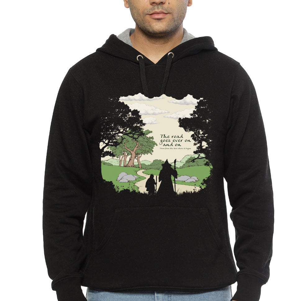 The Road Goes On Black Hoodie T-Shirts, Sweatshirt | PureTeeCo.com