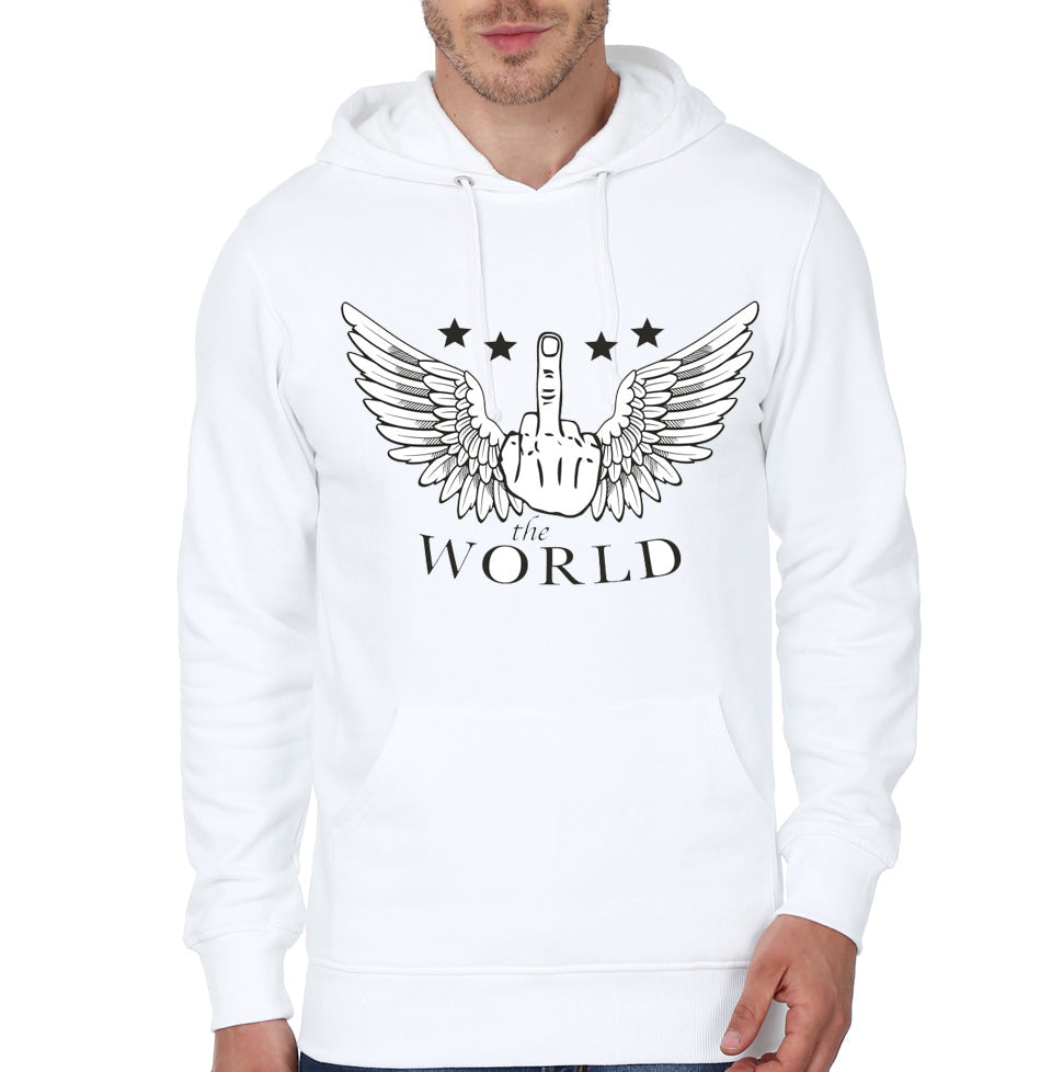 FU** the World White Hoodie T-Shirts, Sweatshirt | PureTeeCo.com