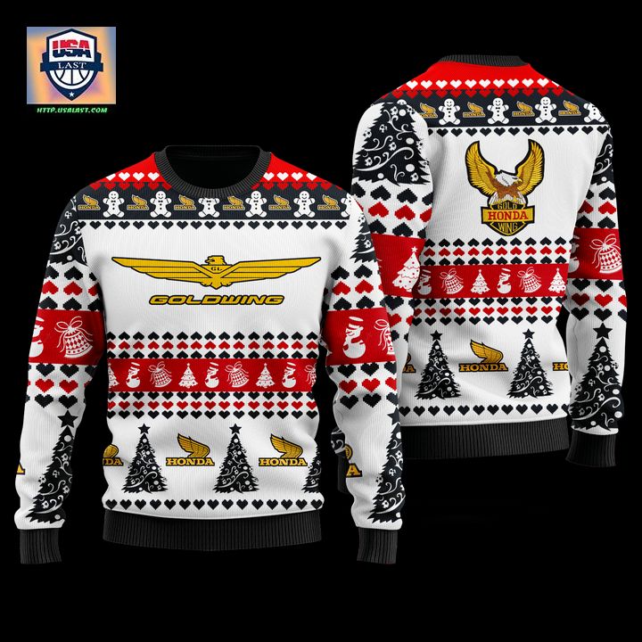 Honda Gold Wing White Ugly Sweater