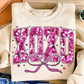 Valentine XOXO Coquette Sparkly Glitter Shirt/sweatshirt/hoodie, Valentines Day Shirt, Valentines Day sweatshirt, Xoxo...