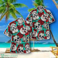 Horror Roses Skull On Mint Background 3D Hawaiian Shirt Style Gift