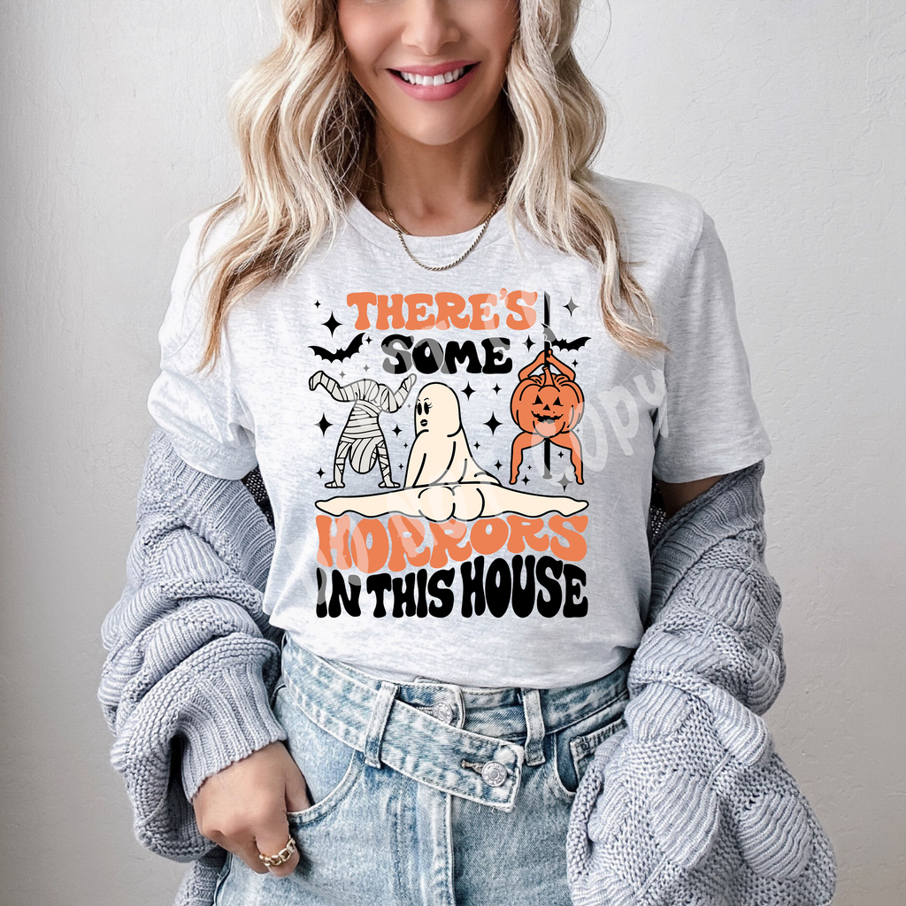 HORRORS HOUSE Tee Hoodie, Sweatshirt | PureTeeCo.com (Image 1)