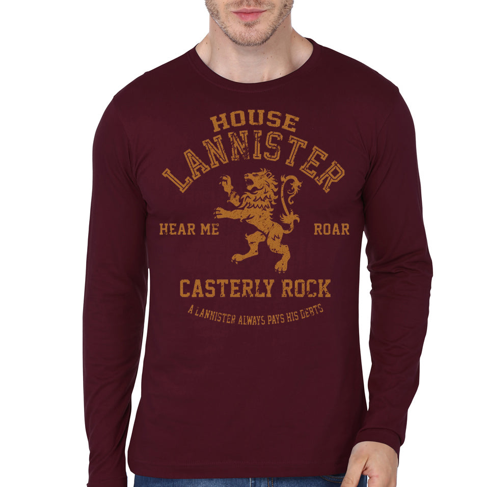 House Lannister Maroon Full Sleeve Tee Hoodie, Sweatshirt | PureTeeCo.com