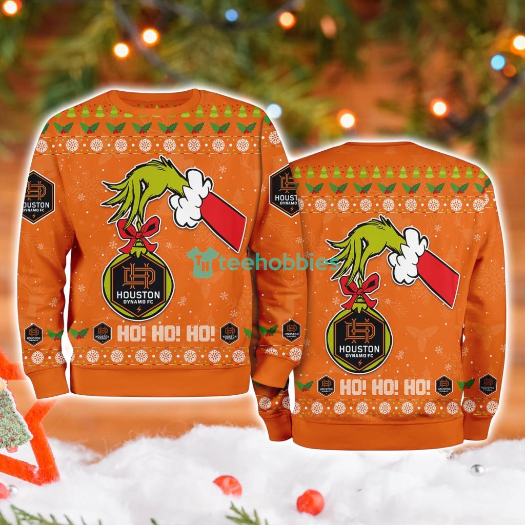 Houston Dynamo Grinch Hand Ugly Christmas Sweater 3D