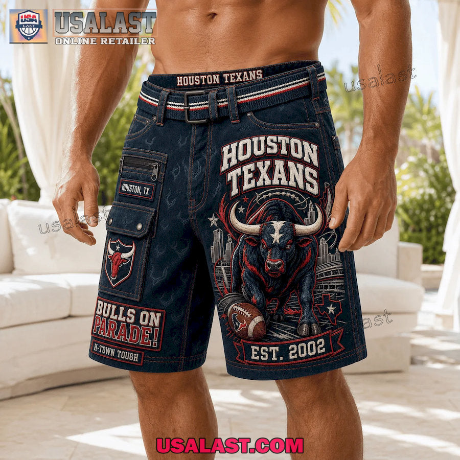 Houston Texans Bulls On Parade H-Town Tough Men Cargo Short
