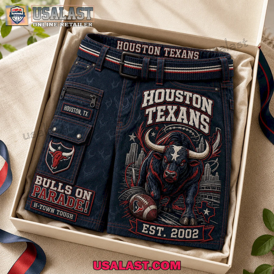Houston Texans Bulls On Parade H-Town Tough Men Cargo Short