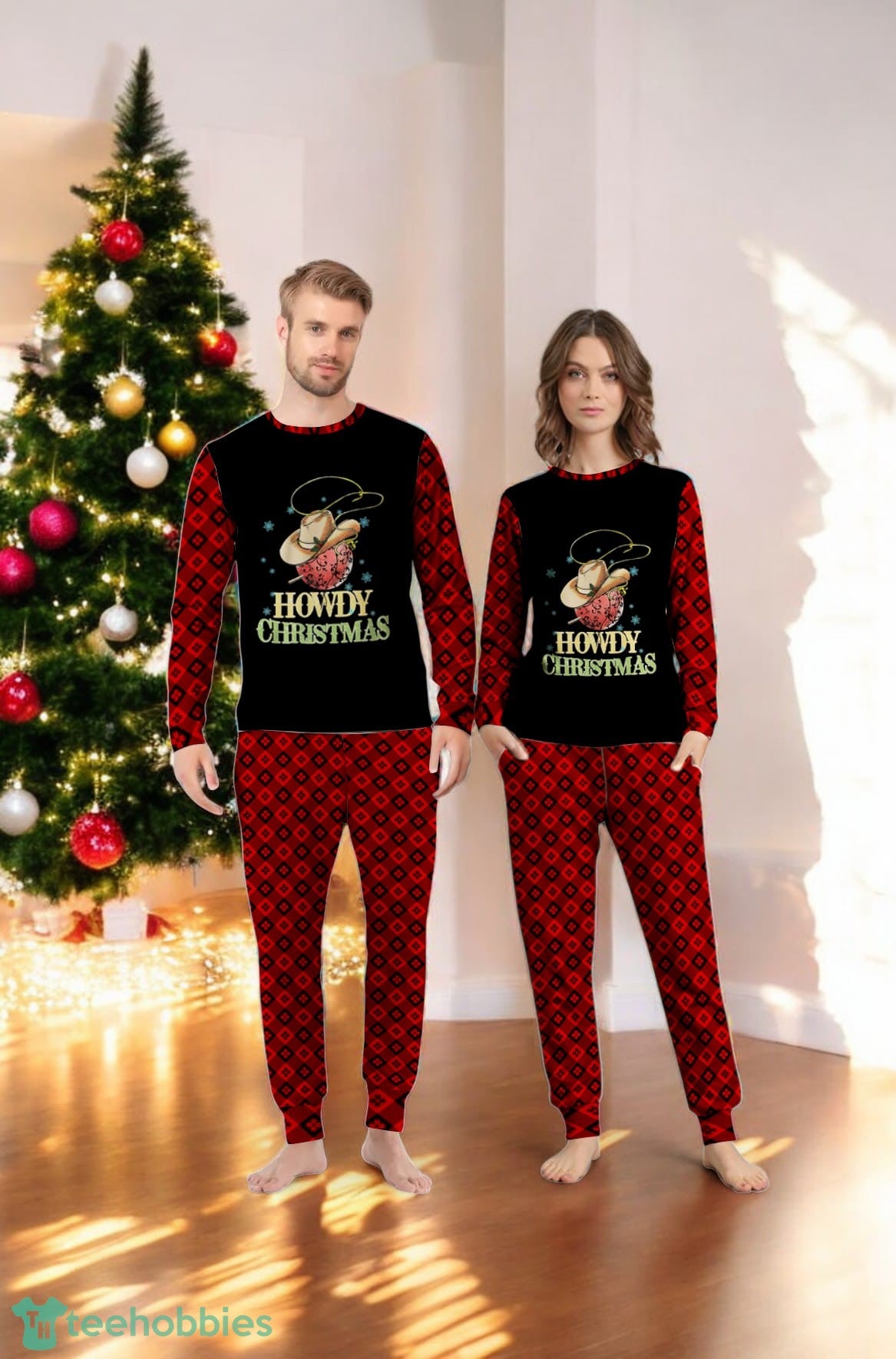 Howdy Christmas Bauble Family Matching Pajama Set
