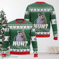 Huh Cat Meme Ugly Christmas Sweater Funny Cat Holiday Ugly Christmas Sweater For Men And Women