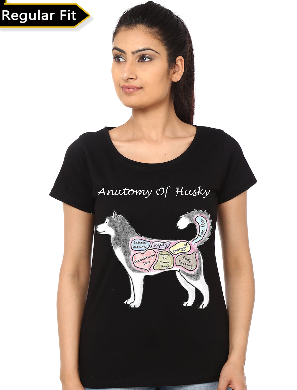 Anatomy Of Husky Girls Black T-shirt Hoodie, Sweatshirt | PureTeeCo.com