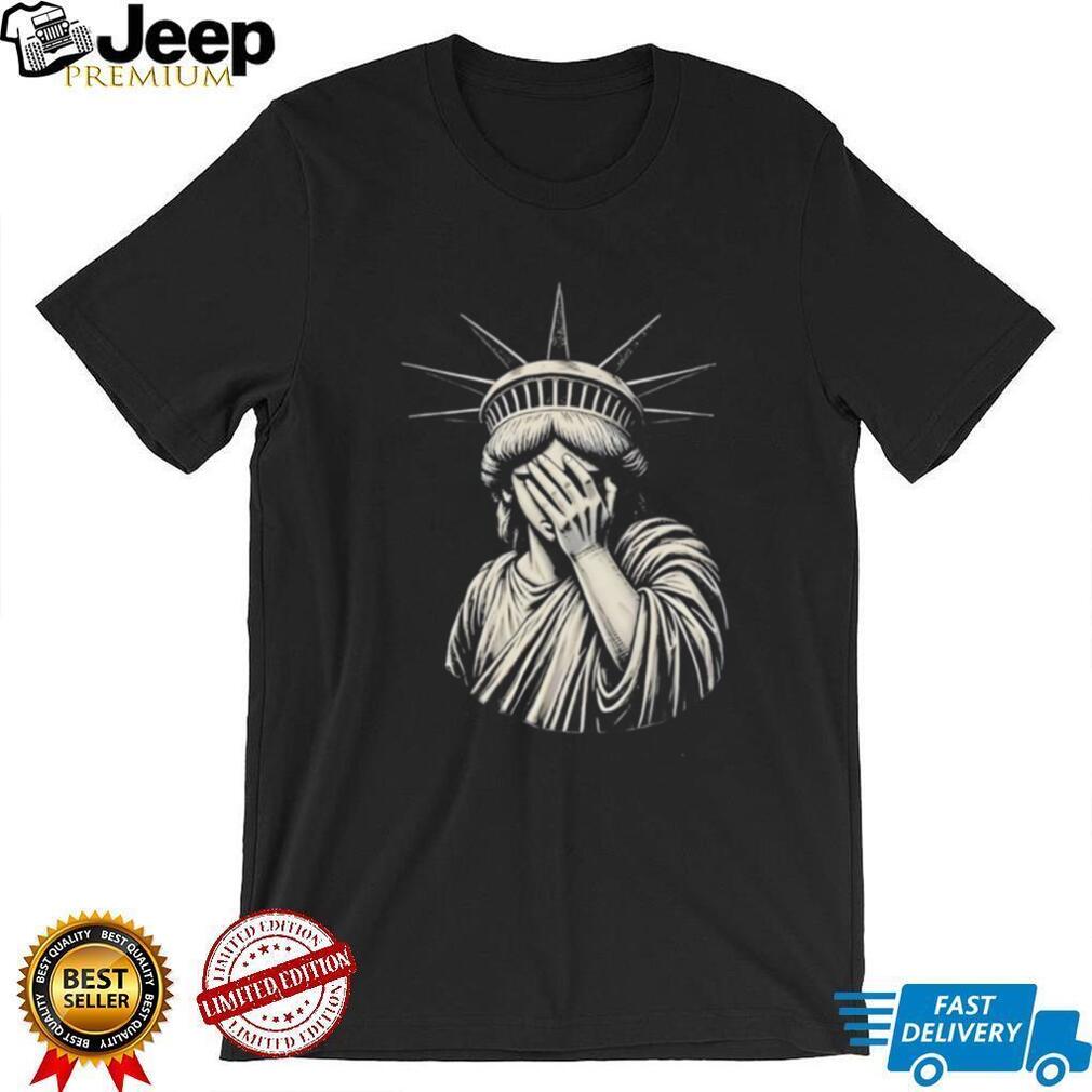 Statue of Liberty facepalm illustrated shirt