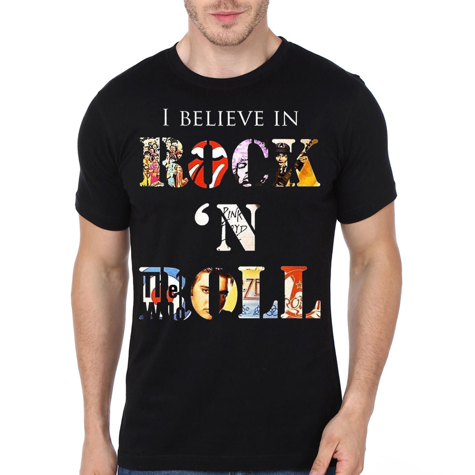 I Believe In Rock â€˜Nâ€™ Roll Black Half Sleeve T-Shirt