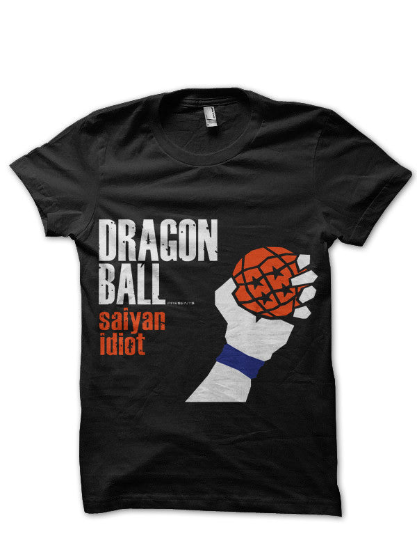 DragonBall Saiyan Idiot Black T-Shirt Hoodie, Sweatshirt | PureTeeCo.com