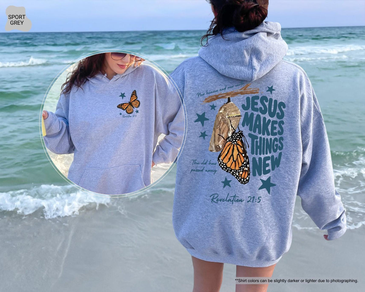 Jesus Makes Things Butterfly Faith Bible Verse Jesus Lover Church Sweater Christian Mama (4)