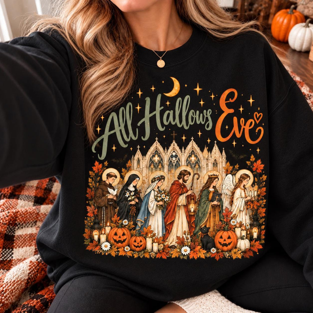 Hallows Eve Catholic Halloween Christian Fall Saints Day Vintage Religious Halloween (2)
