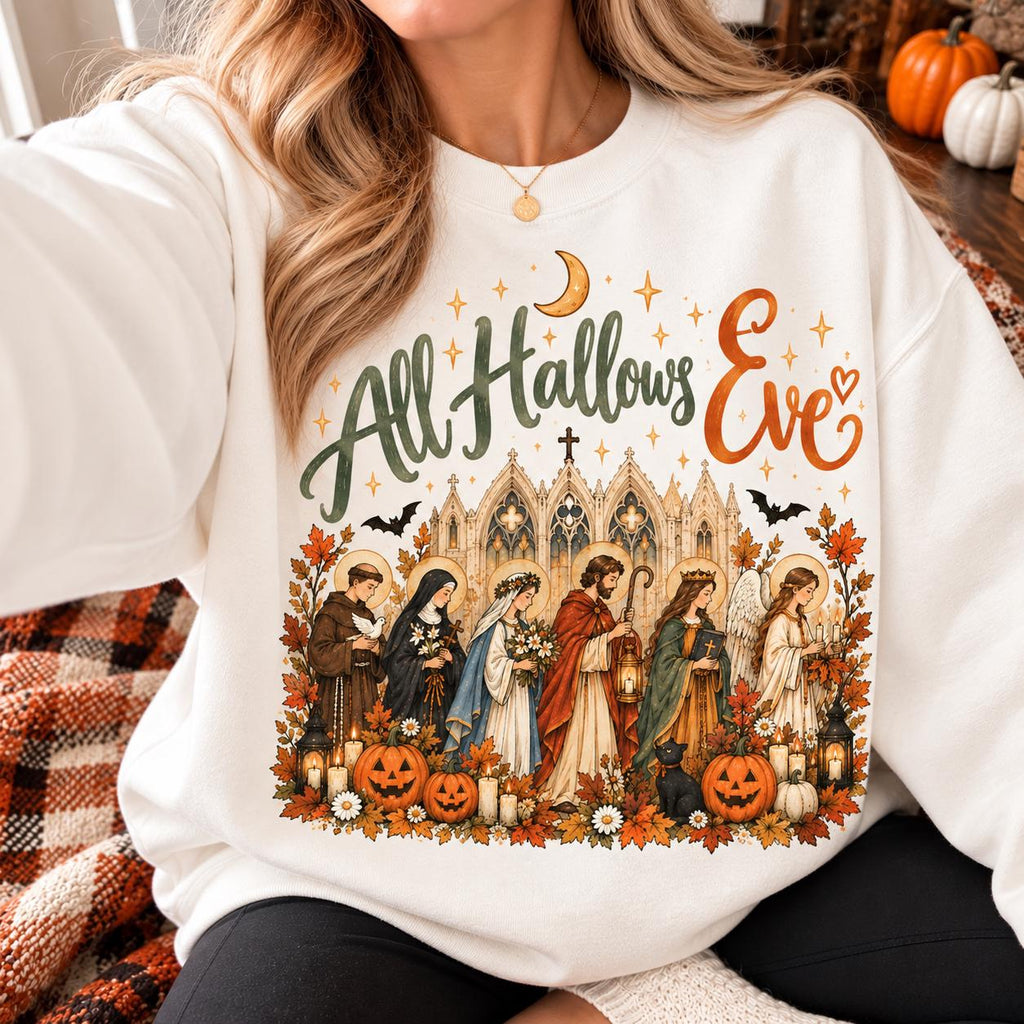 Hallows Eve Catholic Halloween Christian Fall Saints Day Vintage Religious Halloween (1)