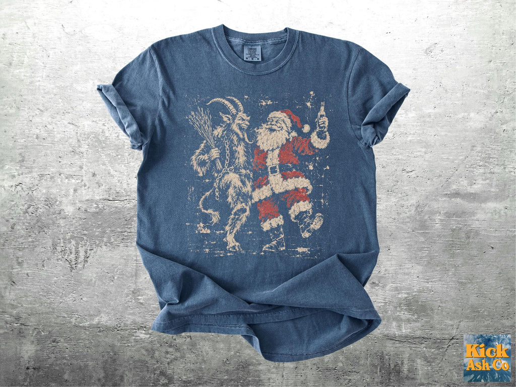 Krampus Santa Retro Christmas Oversize Comfort Colors Unisex T-shirt, Sweatshirt, Hoodie (5)