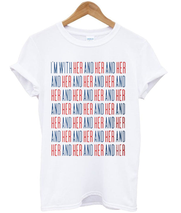 im with her and her t-shirt Hoodie, Sweatshirt | PureTeeCo.com