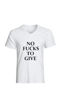 No Fucks To Give White V-Neck T-Shirt Hoodie, Sweatshirt | PureTeeCo.com