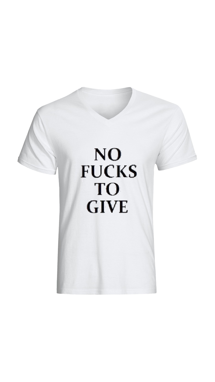 No Fucks To Give White V-Neck T-Shirt Hoodie, Sweatshirt | PureTeeCo.com