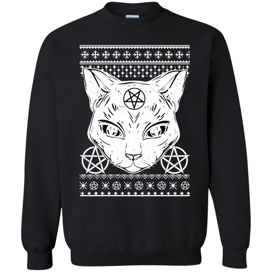 Sathan the cat ugly christmas sweater