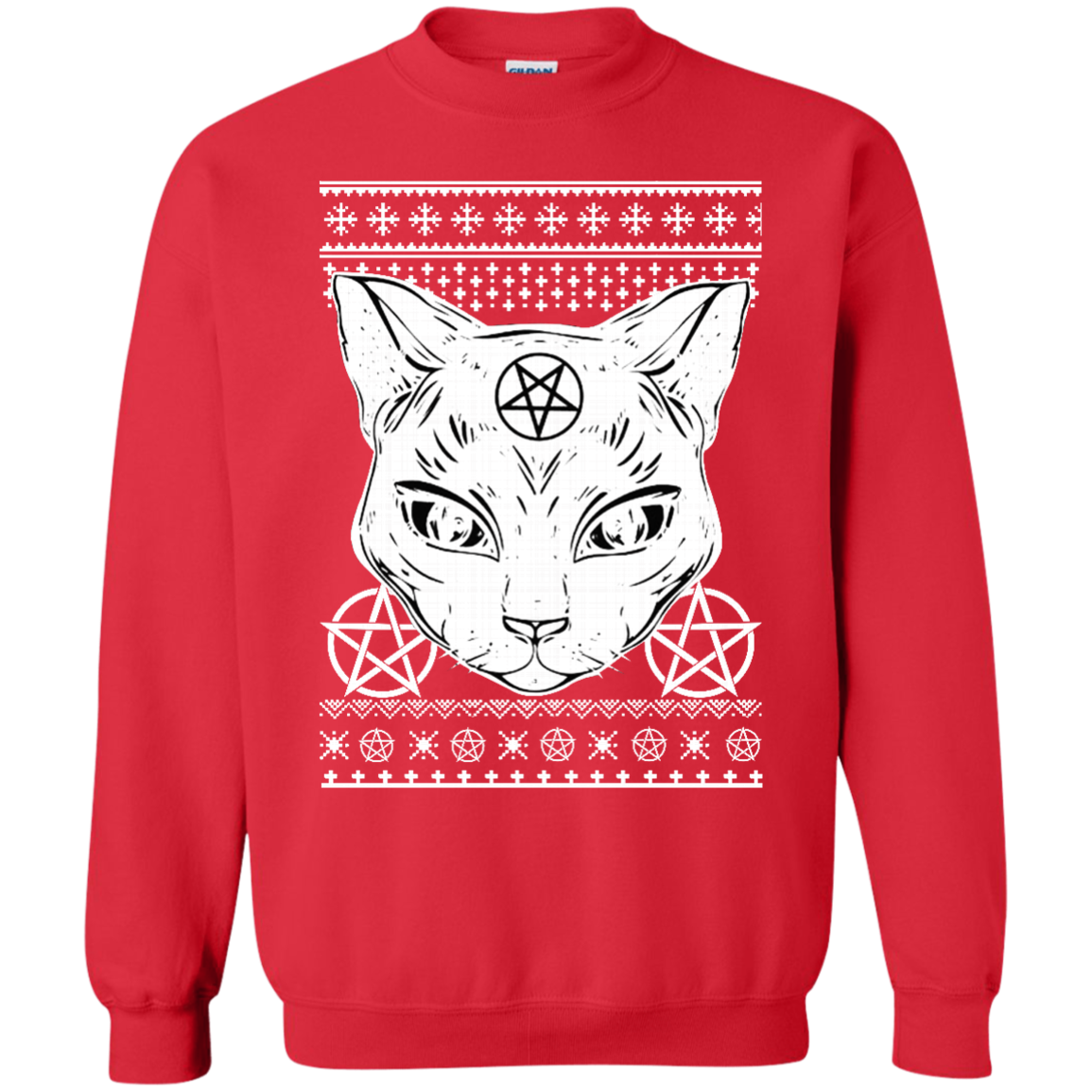 Sathan the cat ugly christmas sweater