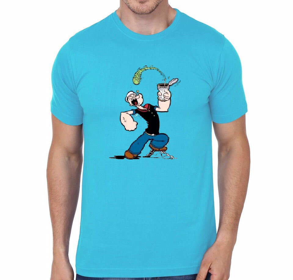 Popeye Light Blue T-Shirt Style001 Hoodie, Sweatshirt | PureTeeCo.com
