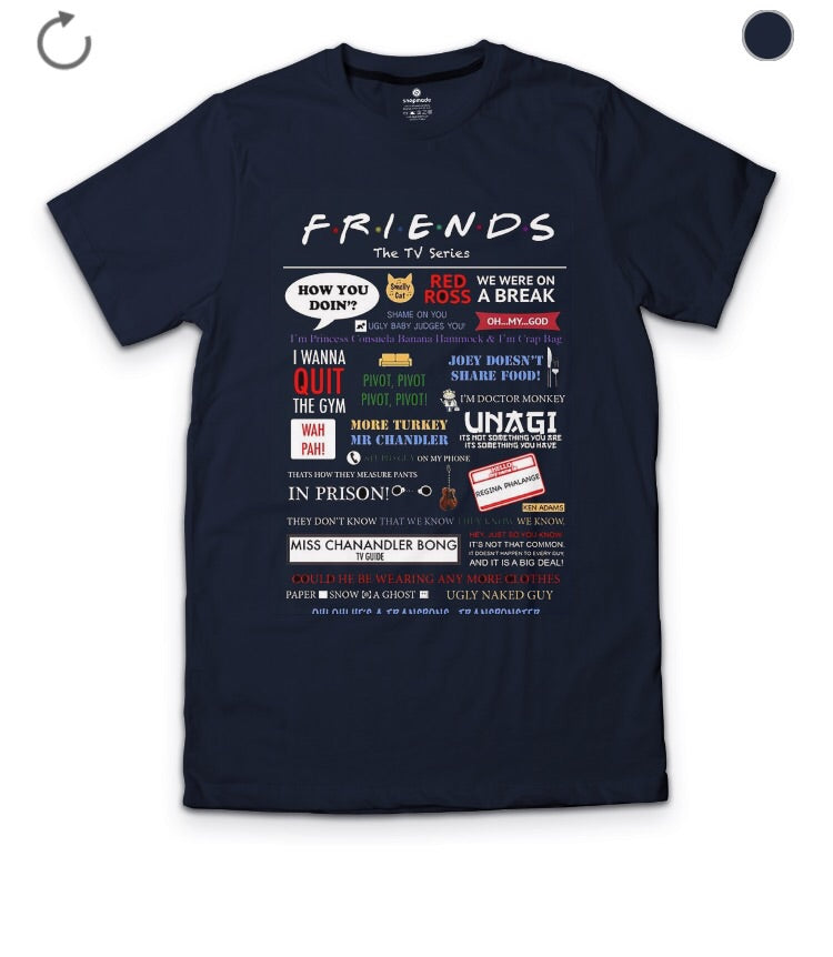 Freinds Navy Blue T-Shirt Hoodie, Sweatshirt | PureTeeCo.com