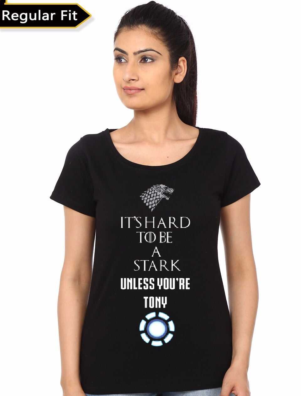 Iron Stark Girlâ€™s Black T-Shirt Hoodie, Sweatshirt | PureTeeCo.com