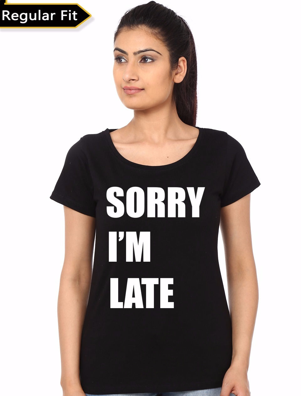 Sorry I Am Late Girls Black Party T-Shirt Hoodie, Sweatshirt | PureTeeCo.com