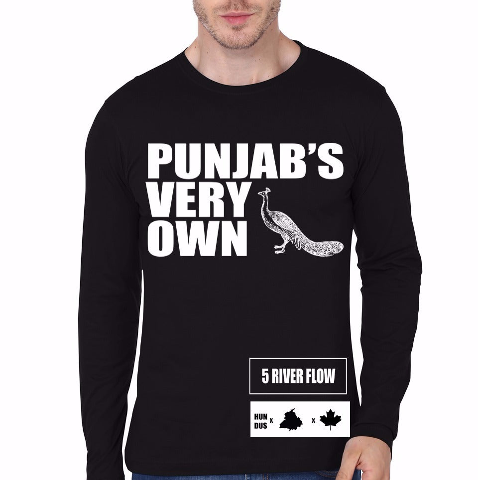 Punjab Black Full Sleeve T-Shirt Hoodie, Sweatshirt | PureTeeCo.com