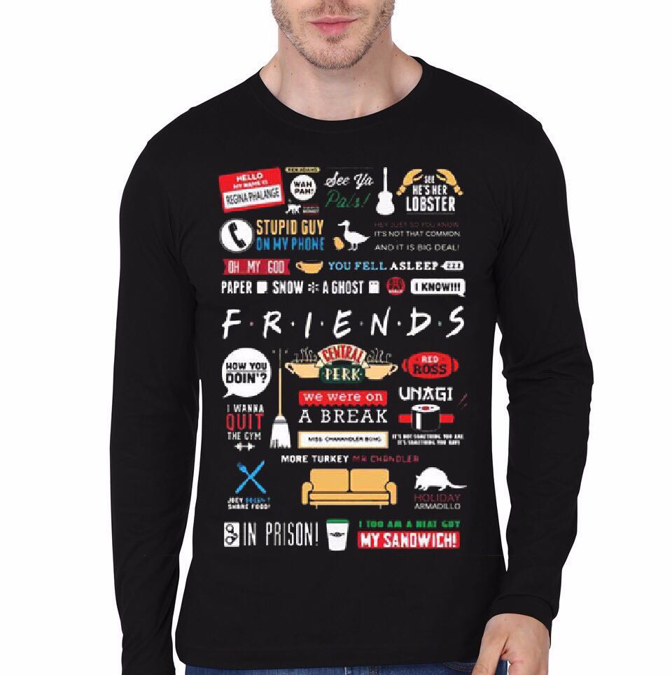 Friends Black Full Sleeve T-Shirt Style004 Hoodie, Sweatshirt | PureTeeCo.com