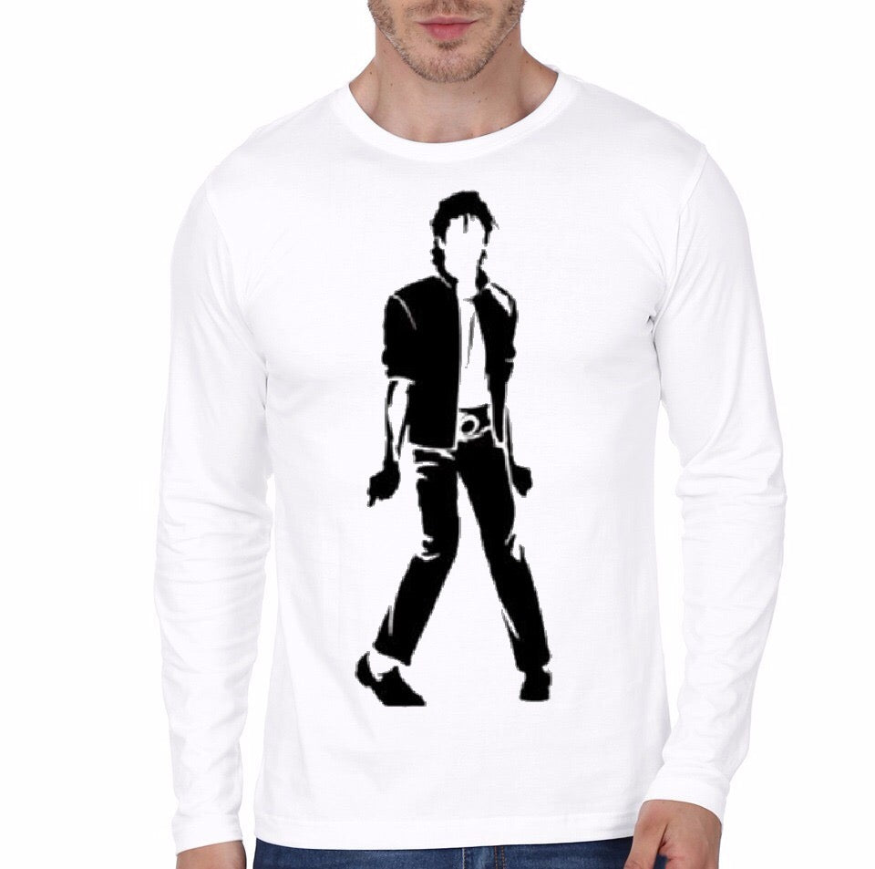 Michael Jackson White Full Sleeve T-Shirt Hoodie, Sweatshirt | PureTeeCo.com