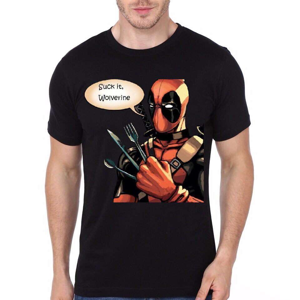 Fuck Wolverine Deadpool Black T-Shirt Hoodie, Sweatshirt | PureTeeCo.com