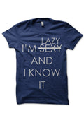Iâ€™M Lazy Navy Blue Tee Hoodie, Sweatshirt | PureTeeCo.com