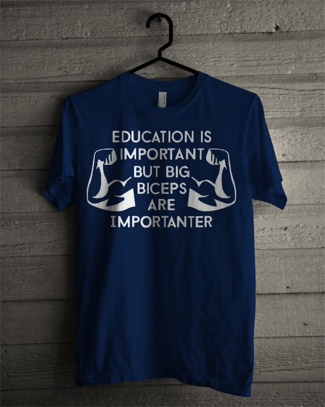 Big Muscles Navy Blue Tee Hoodie, Sweatshirt | PureTeeCo.com