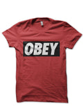 Obey Red Tshirt Hoodie, Sweatshirt | PureTeeCo.com