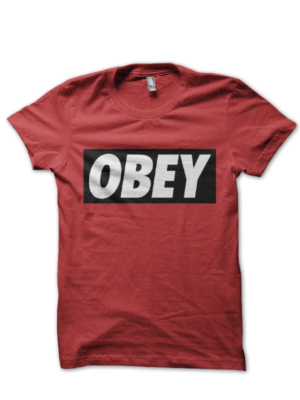 Obey Red Tshirt Hoodie, Sweatshirt | PureTeeCo.com