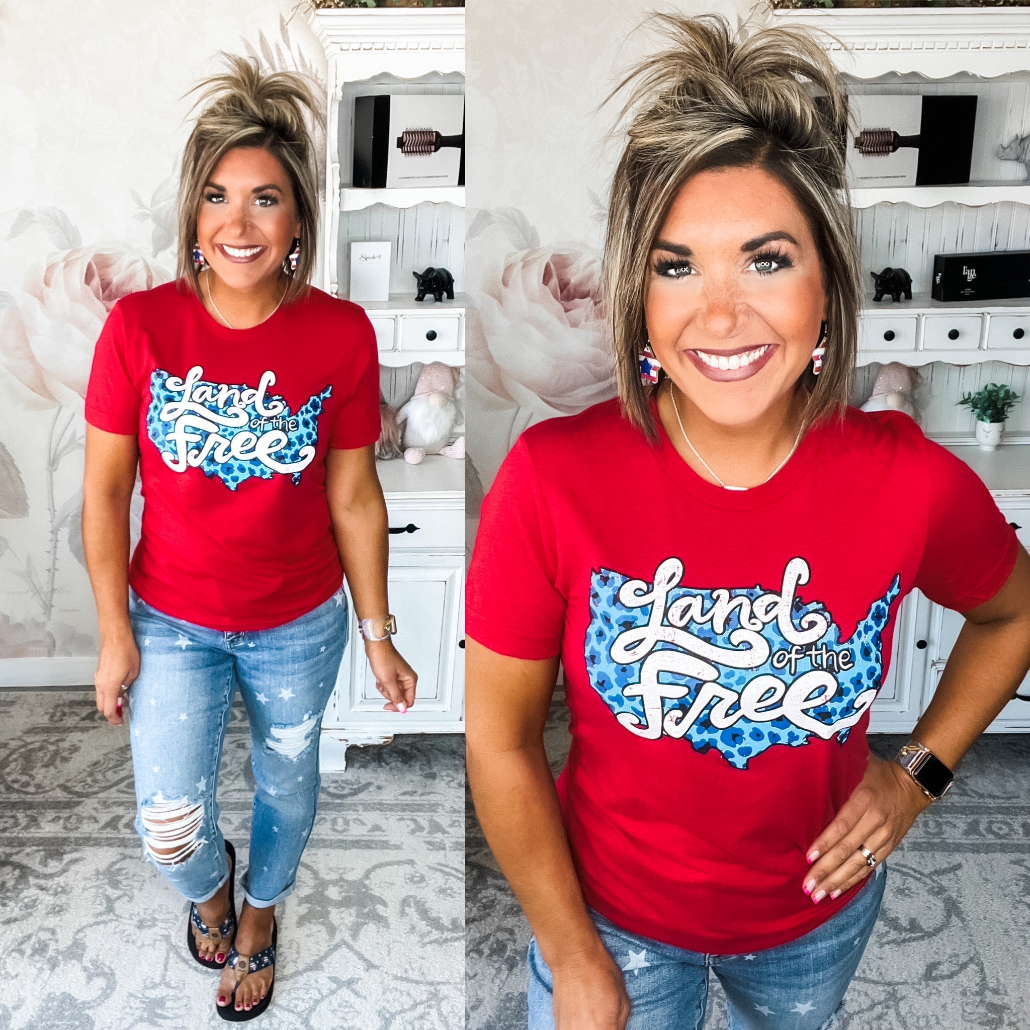 Land of the Free Graphic Tee Hoodie, Sweatshirt | PureTeeCo.com (Image 4)