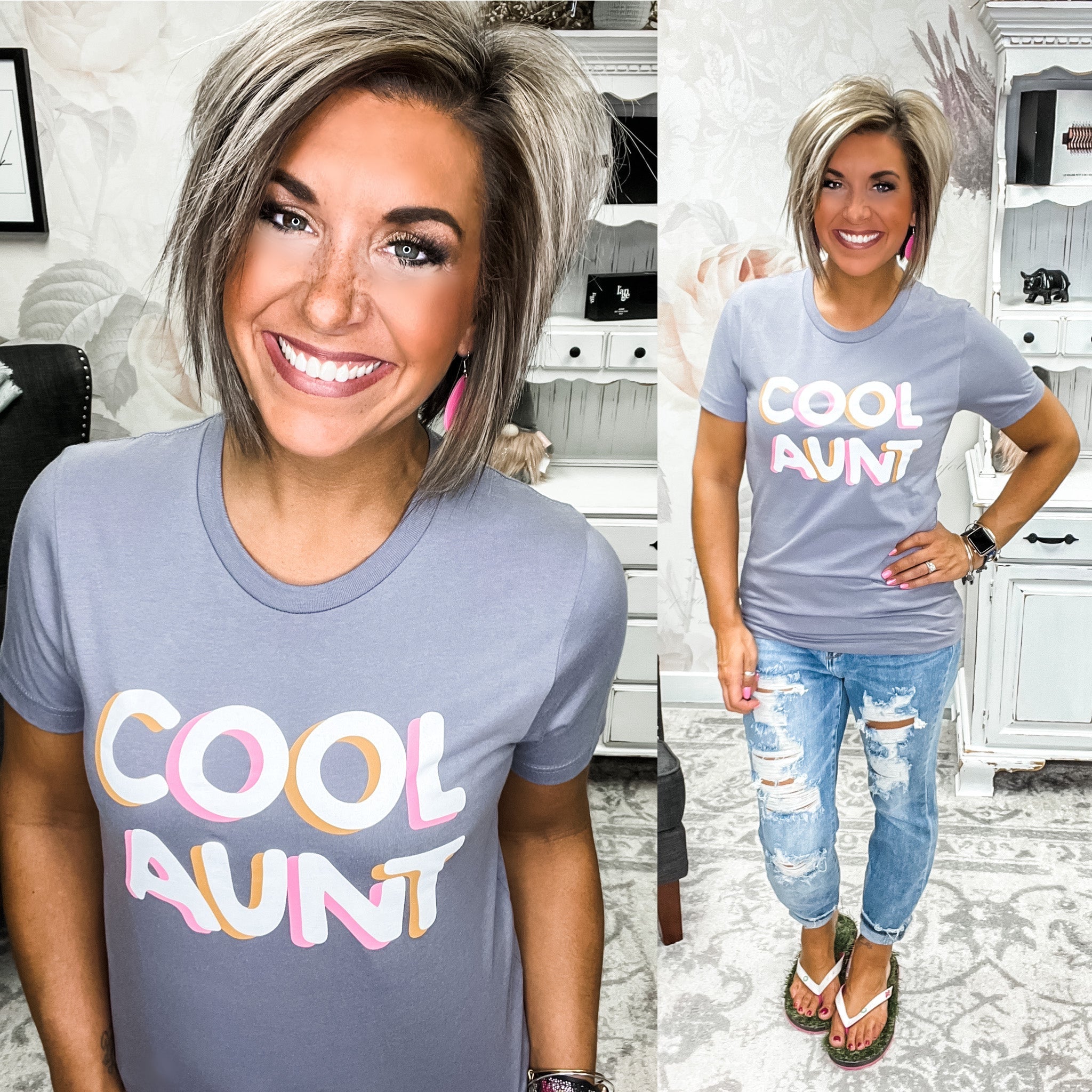 Cool Aunt Graphic Tee Hoodie, Sweatshirt | PureTeeCo.com (Image 1)