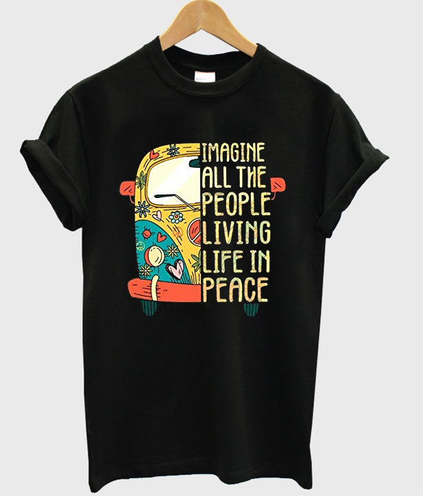 imagine all the people living life in peace t-shirt Hoodie, Sweatshirt | PureTeeCo.com
