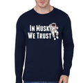In Musk We Trust Navy Blue Full Sleeve T-Shirt Hoodie, Sweatshirt | PureTeeCo.com