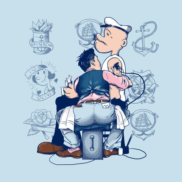 Inked Popeye T-Shirt Hoodie, Sweatshirt | PureTeeCo.com