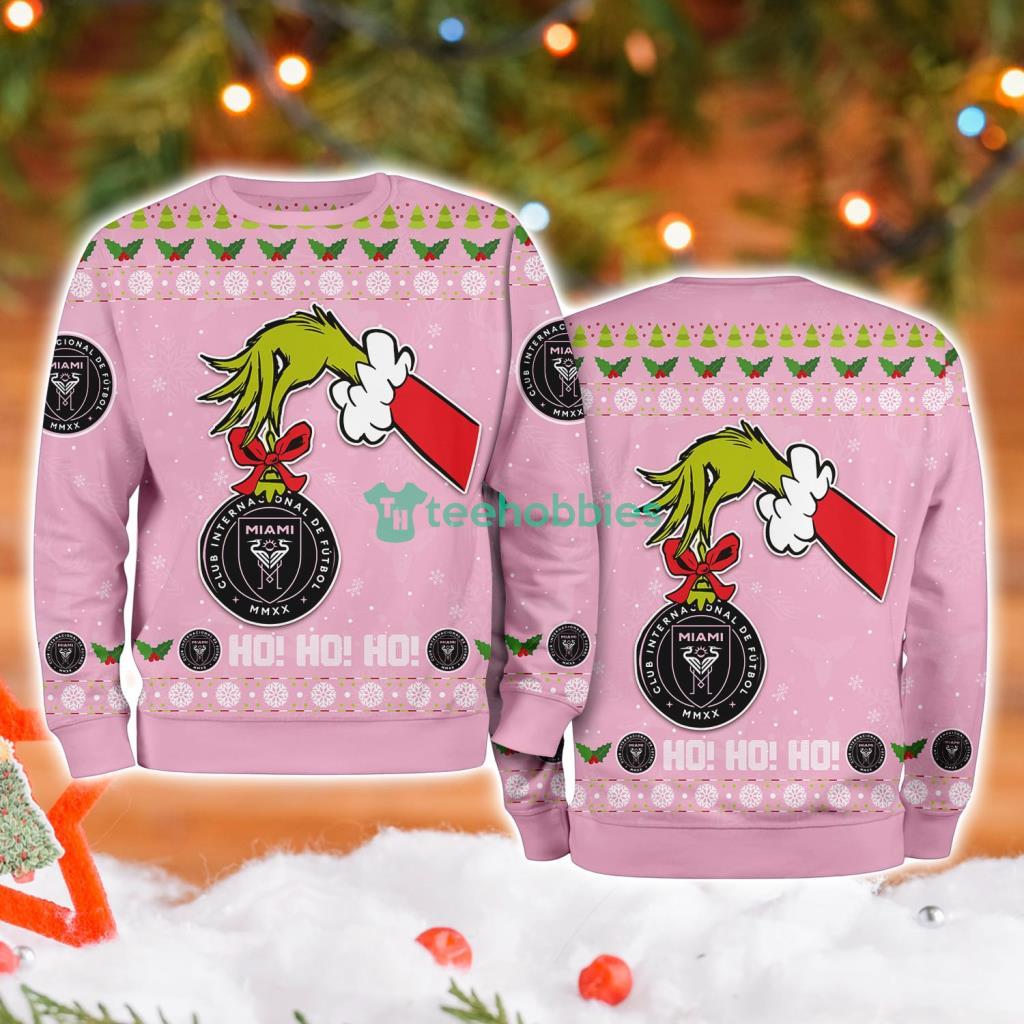 Inter Miami Grinch Hand Ugly Christmas Sweater 3D